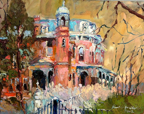 Haunted House White Modern Wood Framed Art Print with Double Matting by Wallich, Richard