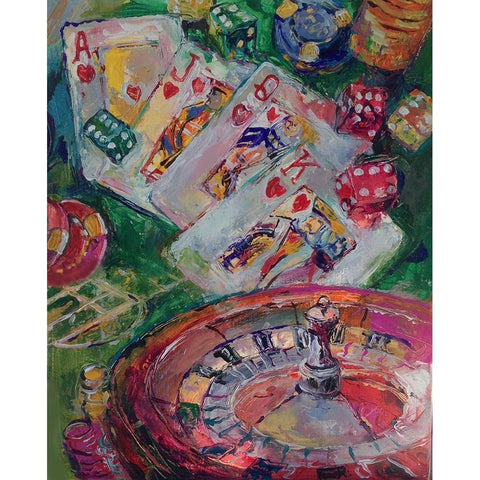 Casino Art White Modern Wood Framed Art Print by Wallich, Richard