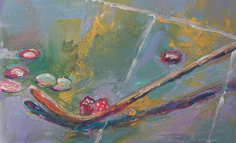 Chips White Modern Wood Framed Art Print with Double Matting by Wallich, Richard