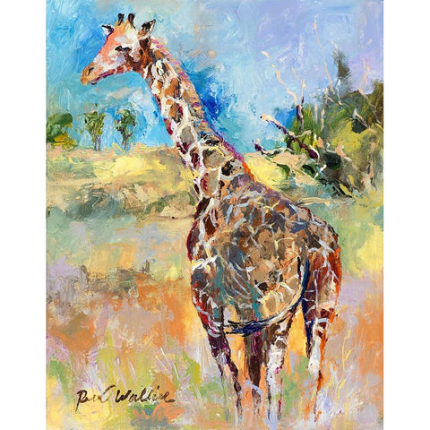 Giraffe Black Modern Wood Framed Art Print with Double Matting by Wallich, Richard