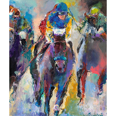 Jockeys White Modern Wood Framed Art Print by Wallich, Richard