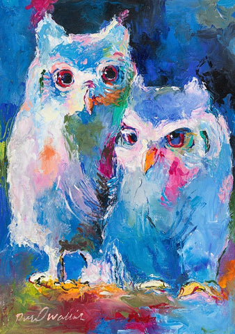 Owls Black Ornate Wood Framed Art Print with Double Matting by Wallich, Richard