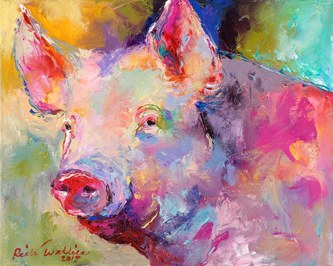 Piggy Black Ornate Wood Framed Art Print with Double Matting by Wallich, Richard