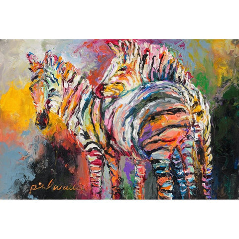 Zebras Gold Ornate Wood Framed Art Print with Double Matting by Wallich, Richard