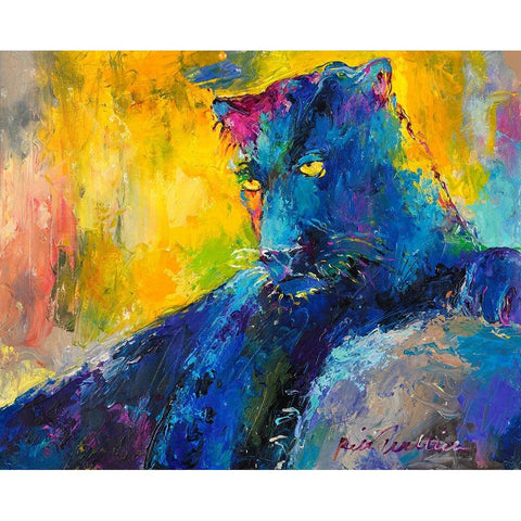 Black Panther Black Modern Wood Framed Art Print with Double Matting by Wallich, Richard