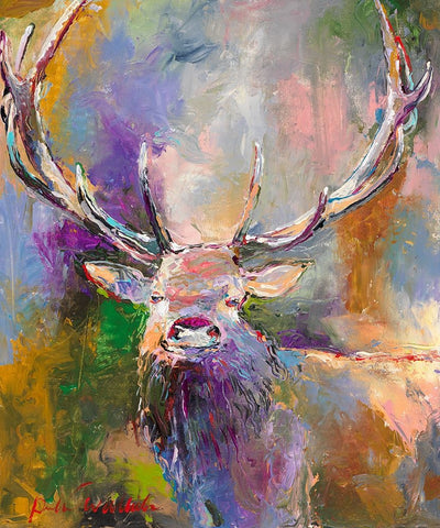 Buck White Modern Wood Framed Art Print with Double Matting by Wallich, Richard
