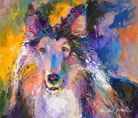 Collie Black Ornate Wood Framed Art Print with Double Matting by Wallich, Richard