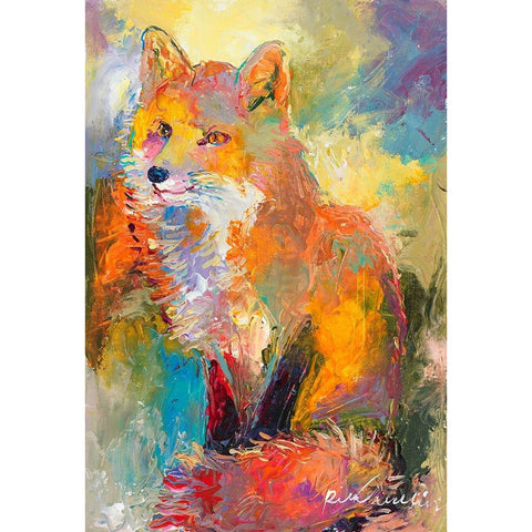 Fox Black Modern Wood Framed Art Print with Double Matting by Wallich, Richard
