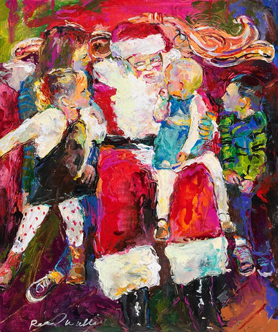 Santa and Bailey Black Ornate Wood Framed Art Print with Double Matting by Wallich, Richard