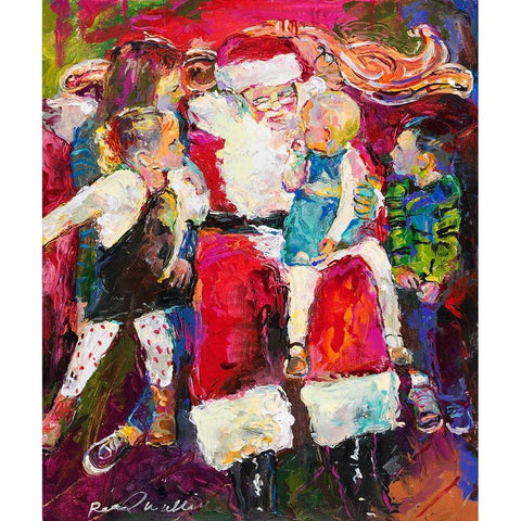 Santa and Bailey Black Modern Wood Framed Art Print by Wallich, Richard