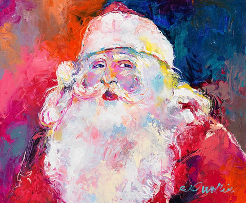 Santa Black Ornate Wood Framed Art Print with Double Matting by Wallich, Richard