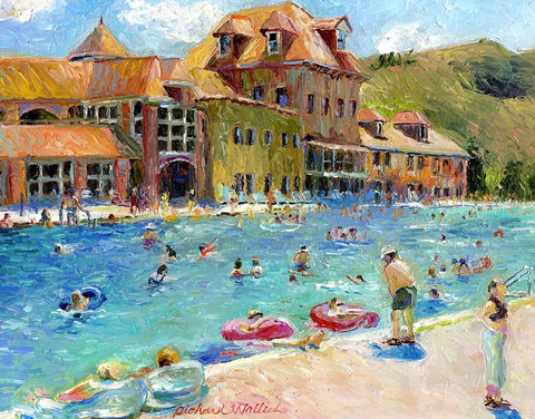 Glenwood Springs White Modern Wood Framed Art Print with Double Matting by Wallich, Richard