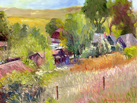 Rooney Ranch White Modern Wood Framed Art Print with Double Matting by Wallich, Richard