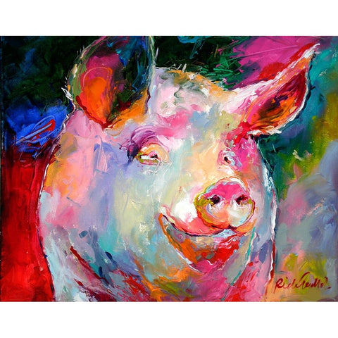 Art Pig 1 Black Modern Wood Framed Art Print by Wallich, Richard
