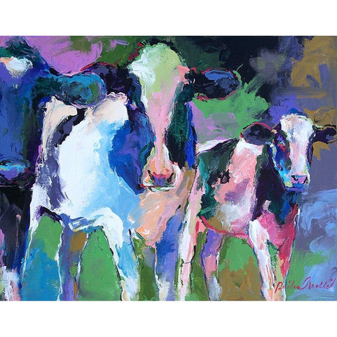 Art 3 Cows Gold Ornate Wood Framed Art Print with Double Matting by Wallich, Richard