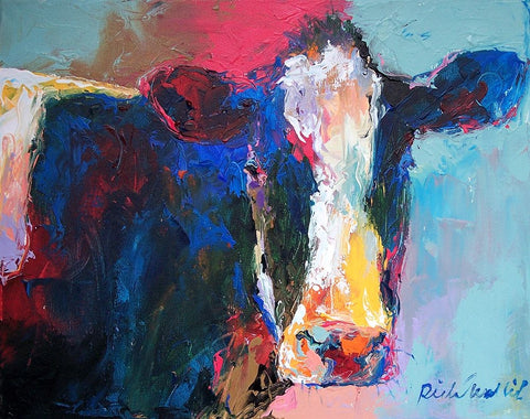 Art B Cow Black Ornate Wood Framed Art Print with Double Matting by Wallich, Richard