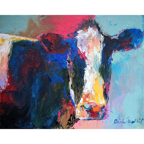 Art B Cow Black Modern Wood Framed Art Print by Wallich, Richard