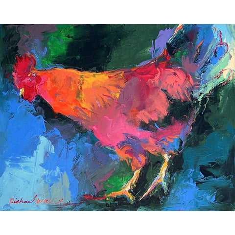 Art Chicken White Modern Wood Framed Art Print by Wallich, Richard