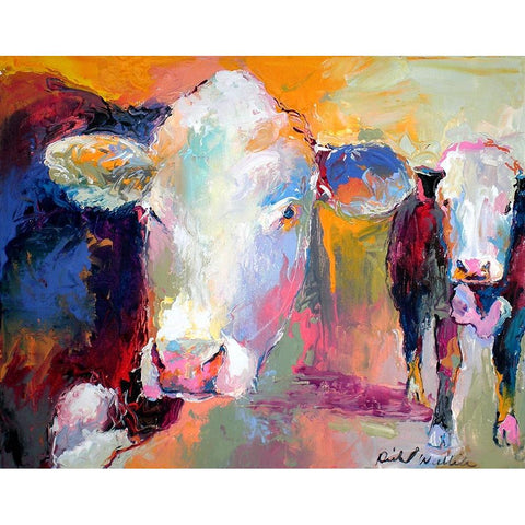 Art Cows Black Modern Wood Framed Art Print by Wallich, Richard