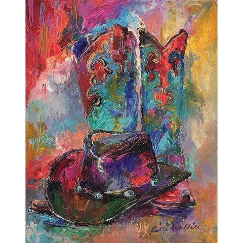 Art Boots Black Modern Wood Framed Art Print with Double Matting by Wallich, Richard