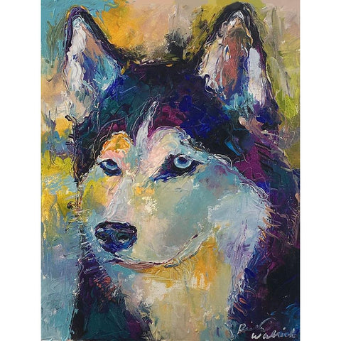Art Husky Black Modern Wood Framed Art Print with Double Matting by Wallich, Richard