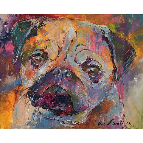 Art Pug Black Modern Wood Framed Art Print by Wallich, Richard