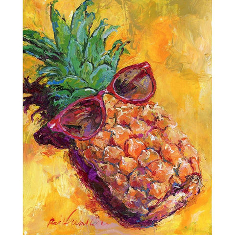 Art Pineapple Black Modern Wood Framed Art Print with Double Matting by Wallich, Richard