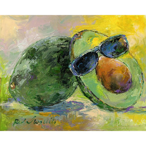 Art Avocado Black Modern Wood Framed Art Print with Double Matting by Wallich, Richard