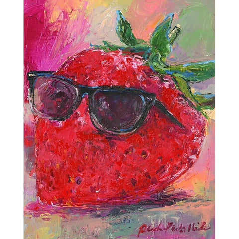 Art Strawberry White Modern Wood Framed Art Print by Wallich, Richard