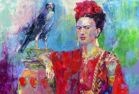 Frida Bird 1 White Modern Wood Framed Art Print with Double Matting by Wallich, Richard