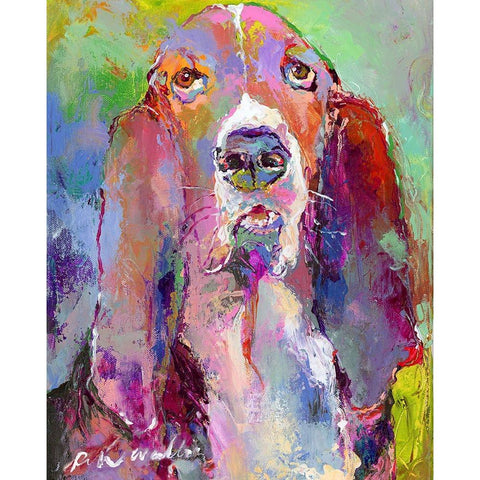 Art Basset Hound Gold Ornate Wood Framed Art Print with Double Matting by Wallich, Richard