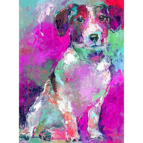 Art Russell Terrier Black Modern Wood Framed Art Print by Wallich, Richard