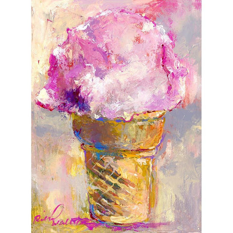 Ice Cream Cone White Modern Wood Framed Art Print by Wallich, Richard