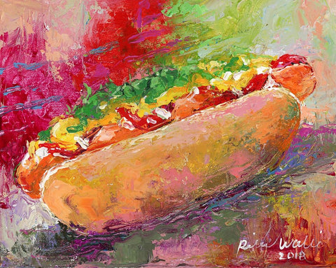 Hotdog White Modern Wood Framed Art Print with Double Matting by Wallich, Richard