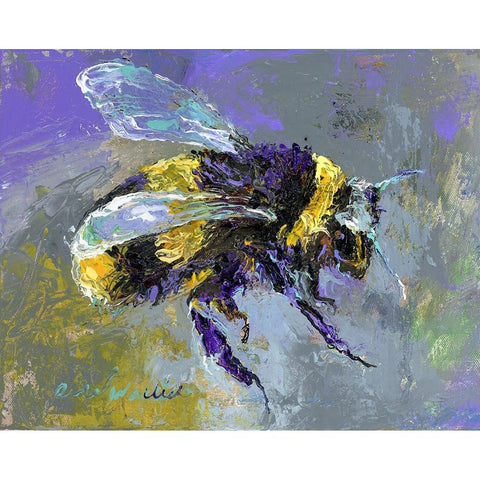 BubbleBee Black Modern Wood Framed Art Print with Double Matting by Wallich, Richard