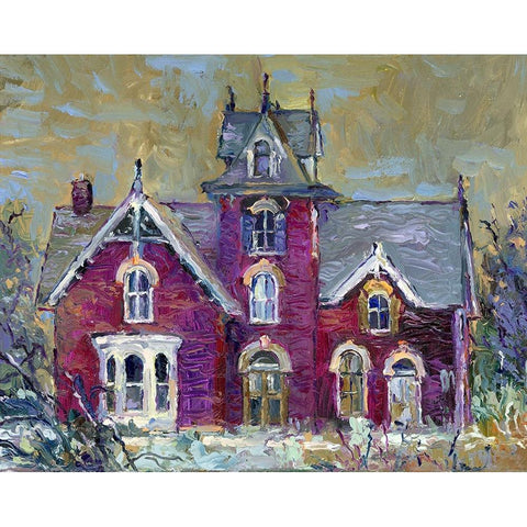 Purple House White Modern Wood Framed Art Print by Wallich, Richard