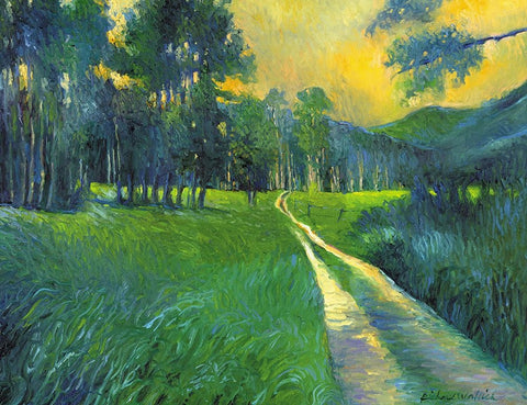 Crestone Path White Modern Wood Framed Art Print with Double Matting by Wallich, Richard
