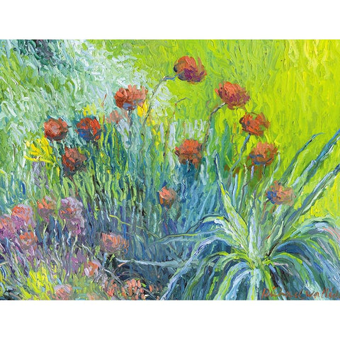 Art Flowers 1 Black Modern Wood Framed Art Print by Wallich, Richard