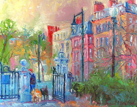 Boston White Modern Wood Framed Art Print with Double Matting by Wallich, Richard