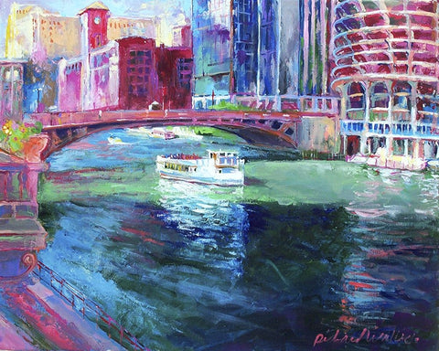 Chicago 2 White Modern Wood Framed Art Print with Double Matting by Wallich, Richard
