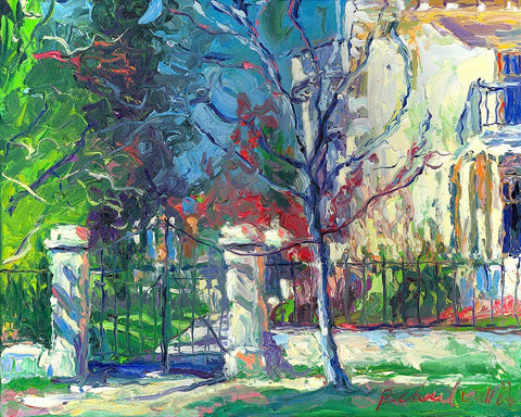 Mansion White Modern Wood Framed Art Print with Double Matting by Wallich, Richard