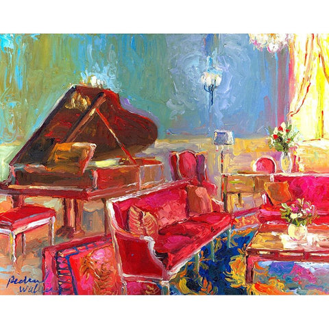 Piano Bar 2 Gold Ornate Wood Framed Art Print with Double Matting by Wallich, Richard