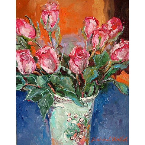 Roses Gold Ornate Wood Framed Art Print with Double Matting by Wallich, Richard