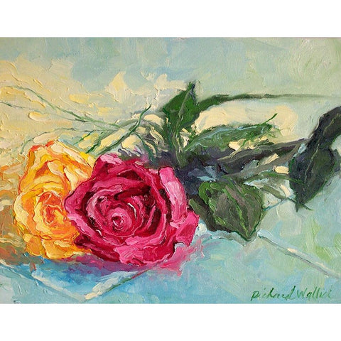 Roses 1 White Modern Wood Framed Art Print by Wallich, Richard