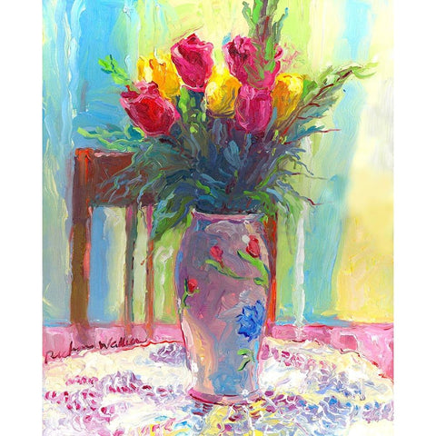 Roses 4 White Modern Wood Framed Art Print by Wallich, Richard