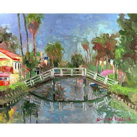Venice CA Black Modern Wood Framed Art Print with Double Matting by Wallich, Richard