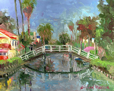 Venice CA Black Ornate Wood Framed Art Print with Double Matting by Wallich, Richard