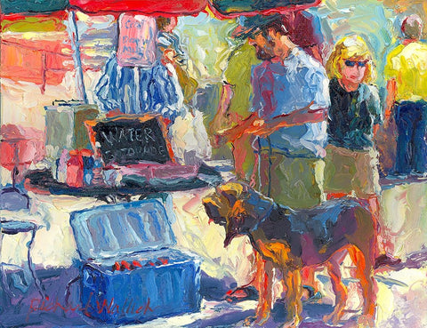 Walking The Dog Black Ornate Wood Framed Art Print with Double Matting by Wallich, Richard