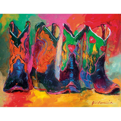 Boots 1 Black Modern Wood Framed Art Print with Double Matting by Wallich, Richard