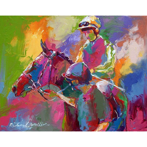 Jockeys White Modern Wood Framed Art Print by Wallich, Richard